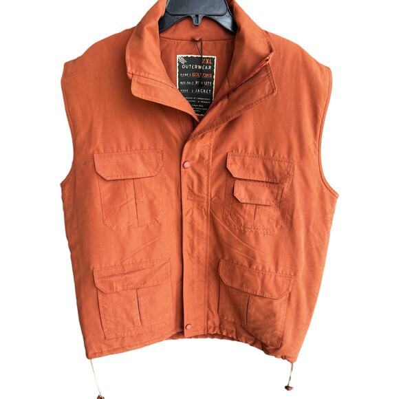 KOUTONS Men’s Big & Tall rust orange hunting fishing vest NWOT Sz XXL - Picture 1 of 9